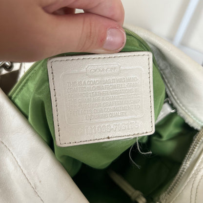 Coach Convertible White Studded Leather Crossbody Shoulder Bag M1069-F16178