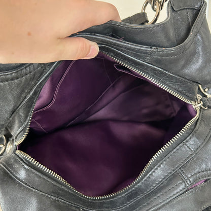 Coach Maggie Black Leather 3 Compartment Shoulder Bag J01073-15742