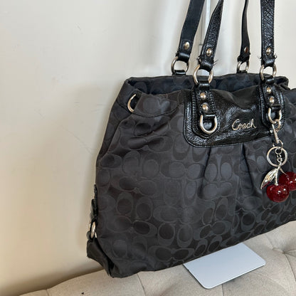 Coach Ashley Black Monogram 3 Compartment Shoulder Bag D1259-F15510