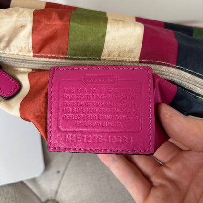 Coach Legacy Pink Leather & Beige Monogram Handbag E1276-19034
