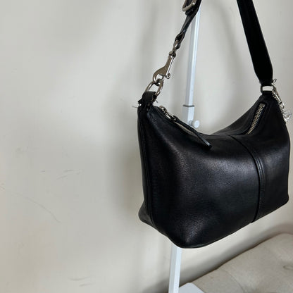 Coach Black Leather Mini Shoulder Bag Handbag H23-9596