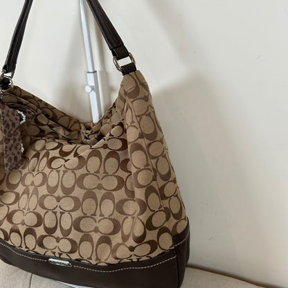 Coach Brown Monogram & Leather Shoulder Bag C1492-F23279