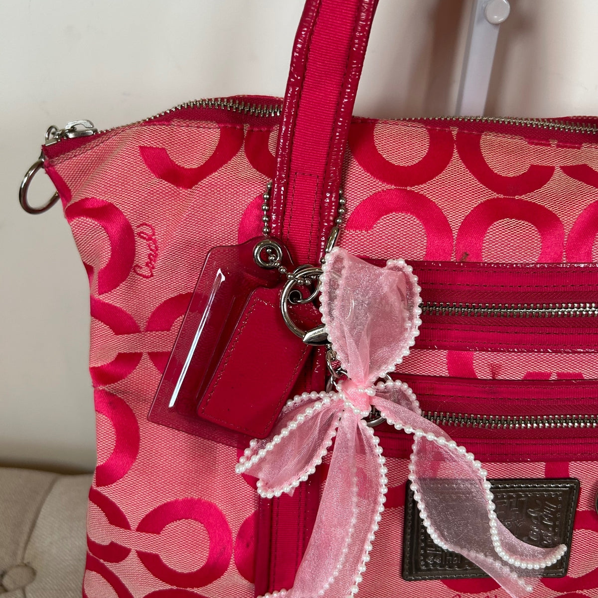 Coach Poppy Neon Pink Shoulder Tote Bag M0920-14530