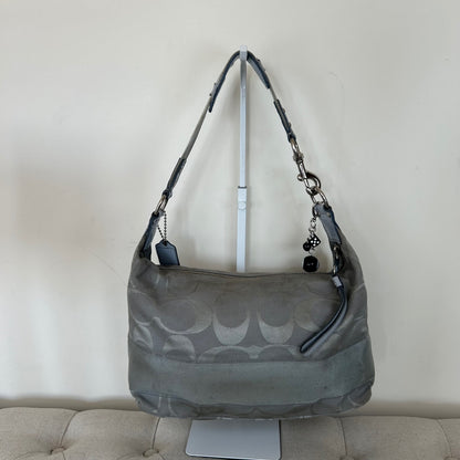 Coach Blue Grey Monogram Hobo Slouch Shoulder Bag K1159-F17434