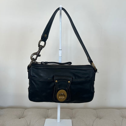 Coach Legacy Black Shoulder Bag Gold Turnlock F063-10326