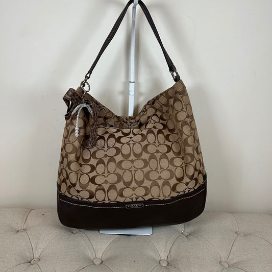 Coach Brown Monogram & Leather Shoulder Bag C1492-F23279
