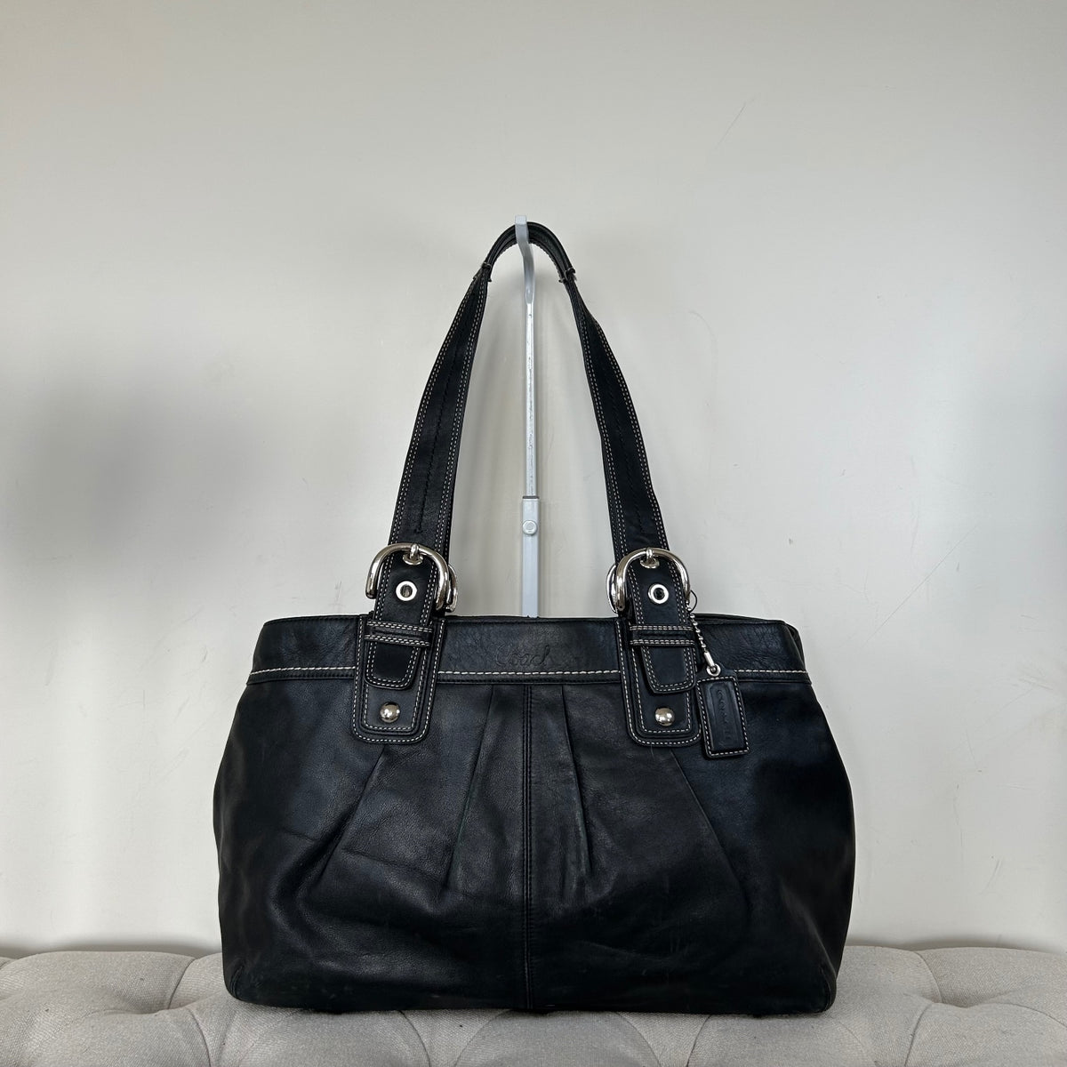 Coach Black Leather Soho Tote Shoulder Bag J0972-F13733