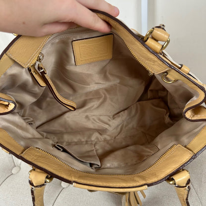 Coach Pastel Yellow Leather Hampton Shoulder Bag A0793-10529