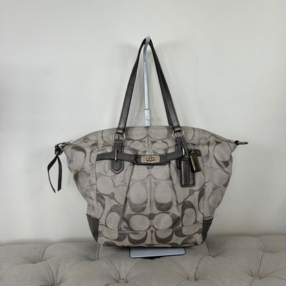 Coach Grey Monogram Turnlock Tote Shoulder Bag C1176-17820
