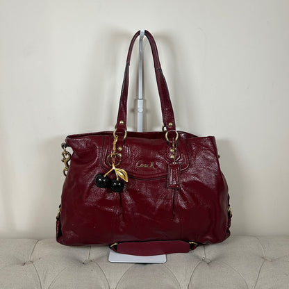 Coach Ashley Red Patent Leather Shoulder Bag H1276-F20464