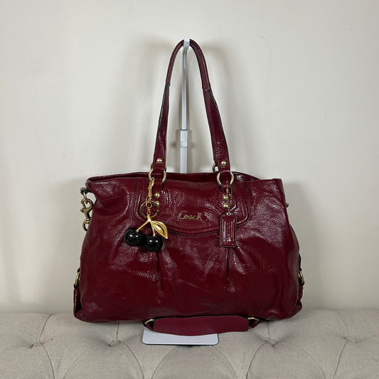 Coach Ashley Red Patent Leather Shoulder Bag H1276-F20464