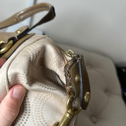 Coach Ashley Beige Signature Monogram Handbag Shoulder Bag A1394-F20027