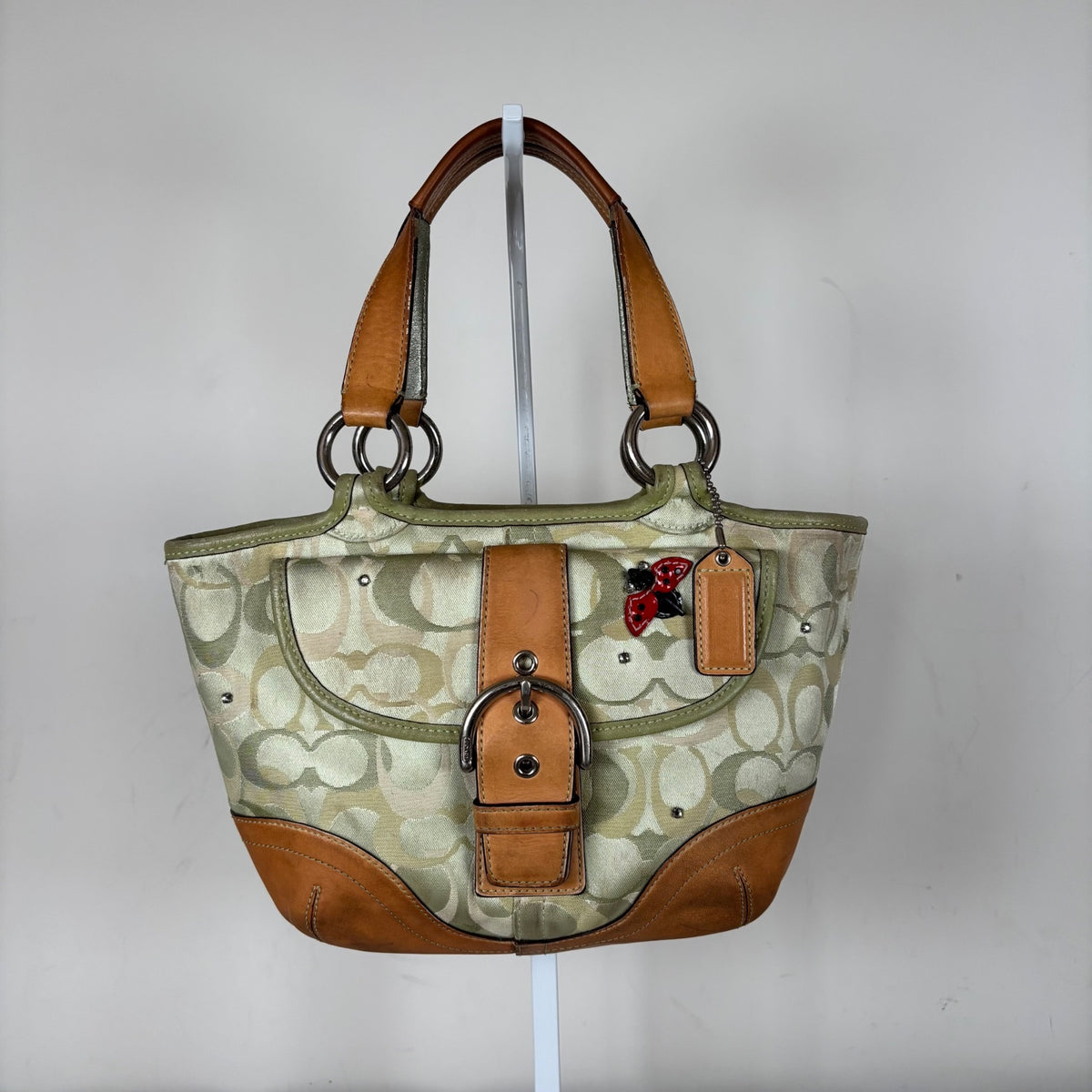 Coach Green Optic Ladybug Handle Top Soho Shoulder Bag M04Q-5621