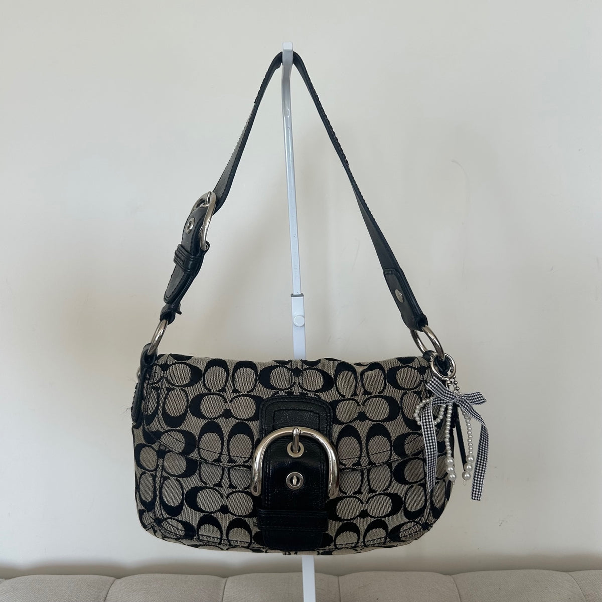 Coach Black Monogram Soho Buckle Shoulder Bag K0867-F13113