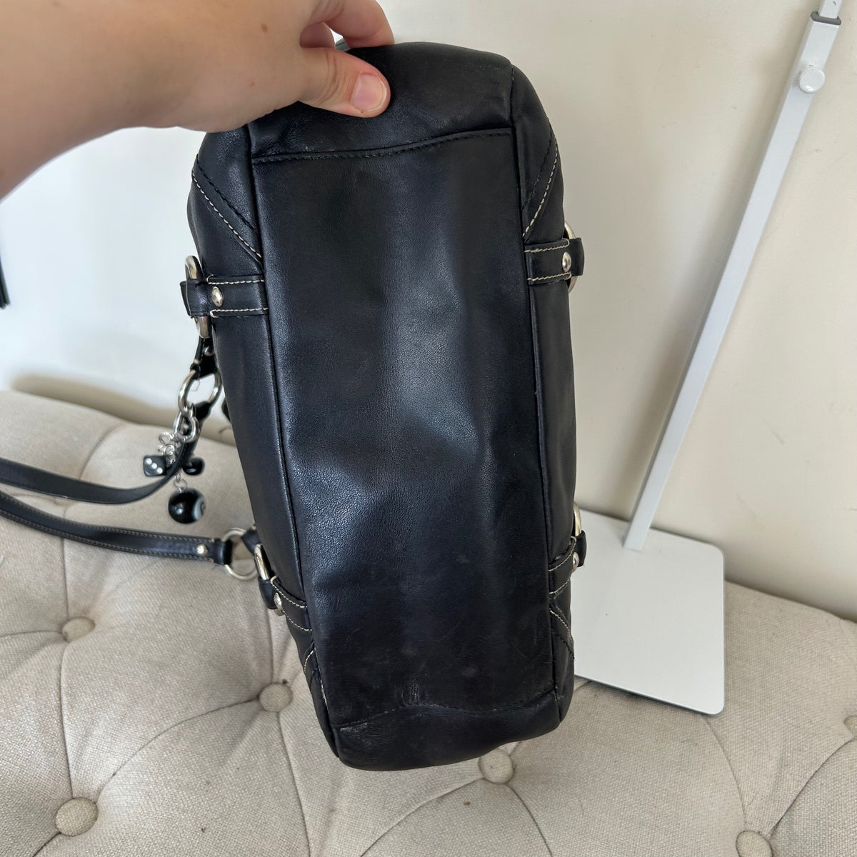 Coach East West Black Leather Shoulder Bag E0882-F12343