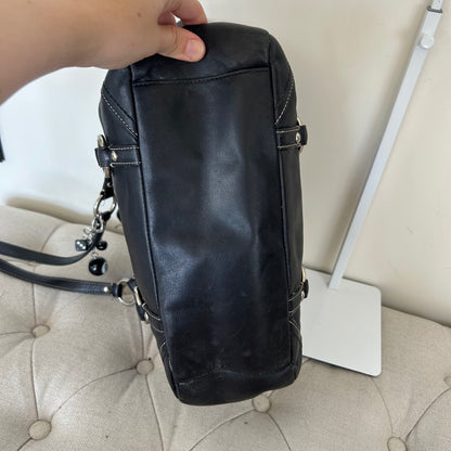 Coach East West Black Leather Shoulder Bag E0882-F12343