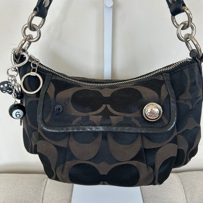 Coach Black Signature Monogram Mini Shoulder Bag Handbag Purse Y2K K0949-13833