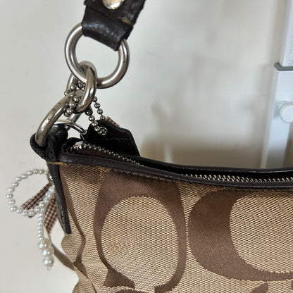 Coach Brown Monogram Stripe Mini Shoulder Bag H1176-F17439