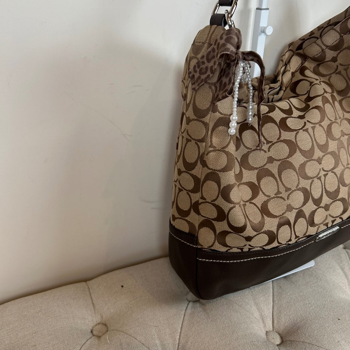 Coach Brown Monogram & Leather Shoulder Bag C1492-F23279