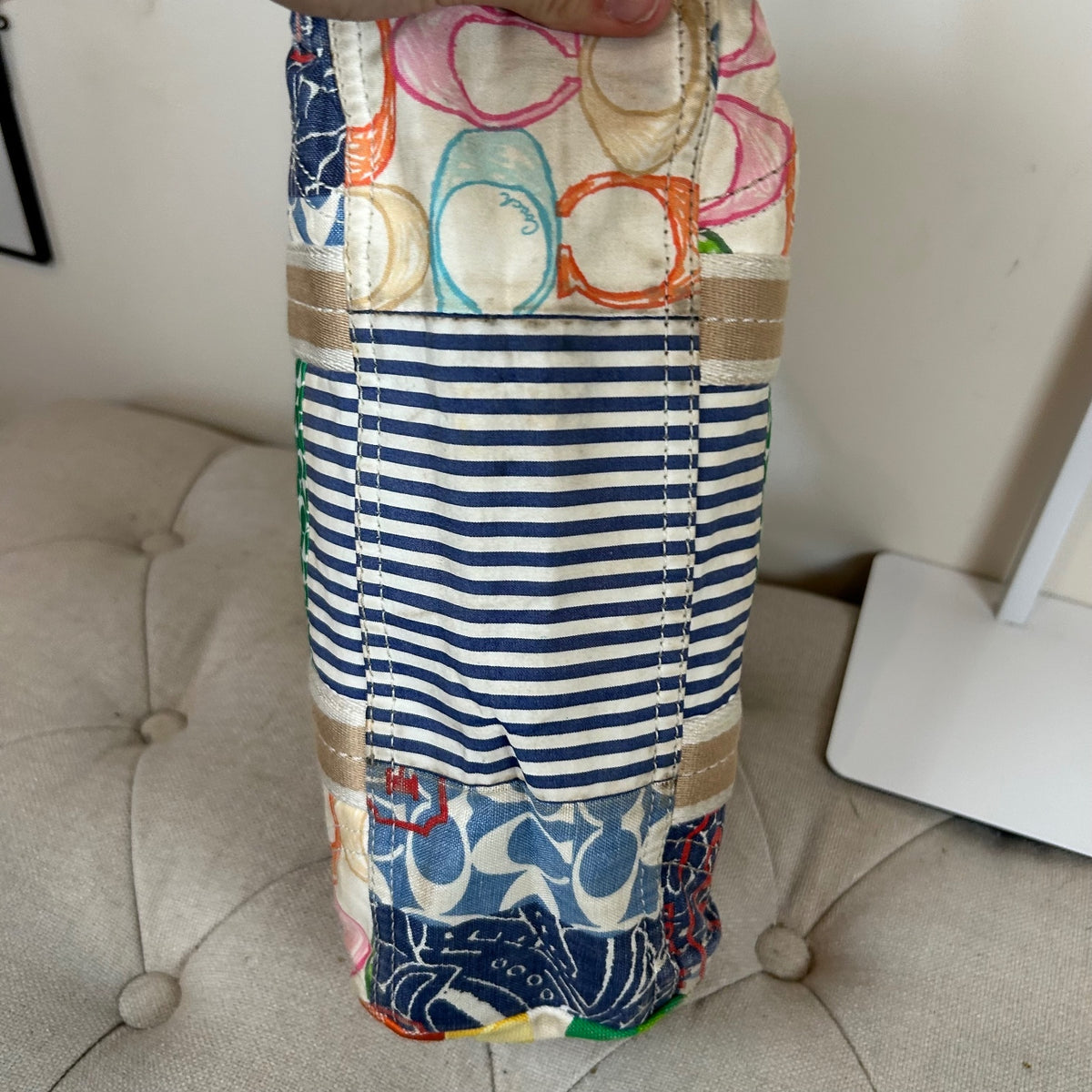 Coach Patchwork Colourful Tote Beach Bag L0649-10454
