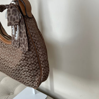 Coach Brown Signature Monogram Ergo Shoulder Bag K2K-6343