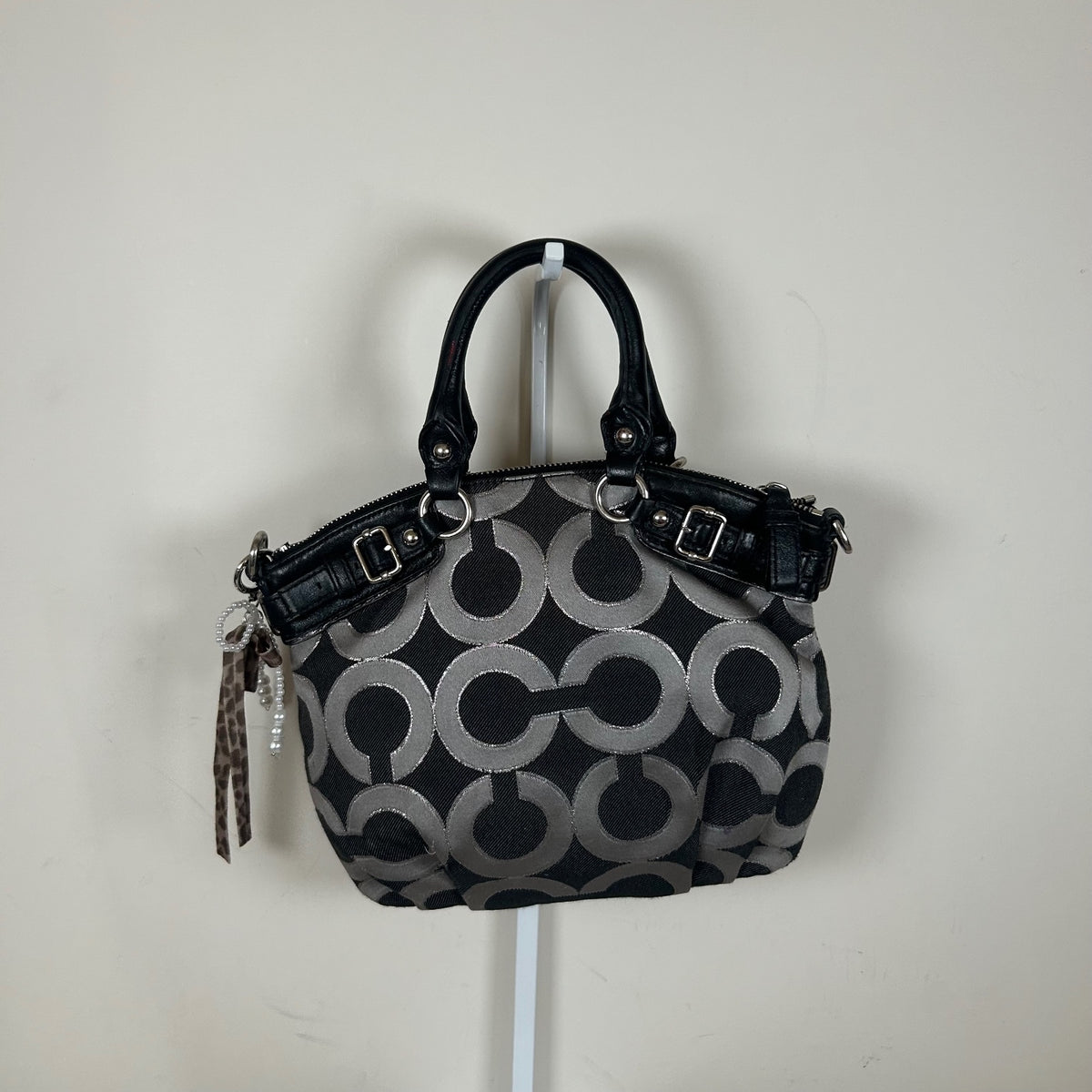 Coach Ashley Mini Op Art Grey Handbag G1176-16601