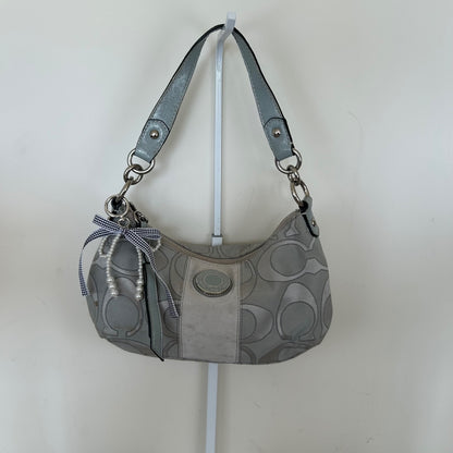 Coach Grey Monogram Convertible Stripe Shoulder Bag E1260-F19435