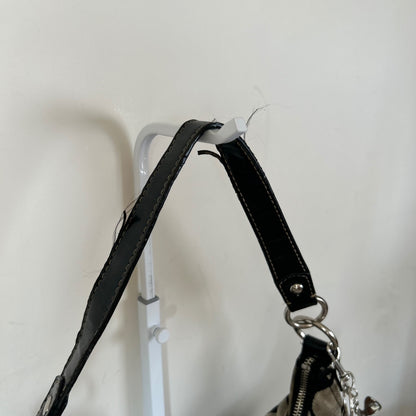 Coach Black Large Signature Stripe Hobo Shoulder Bag A1261-F19281