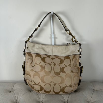 Coach Beige Monogram Zoe Shoulder Bag M0868-12674