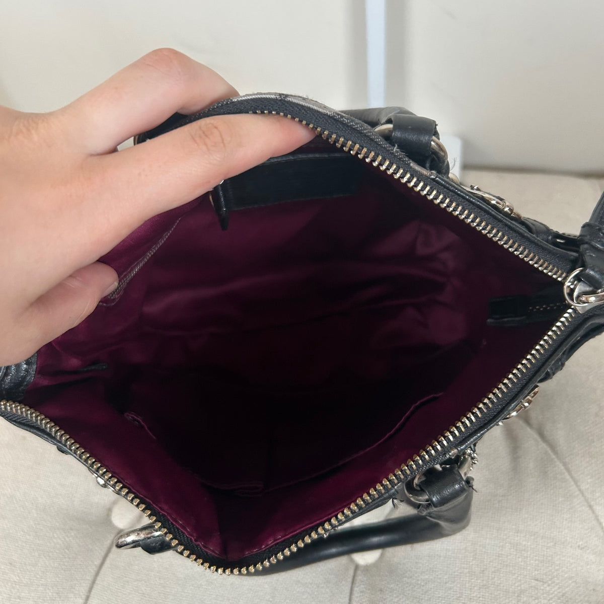 Coach Ashley Mini Op Art Grey Handbag G1176-16601