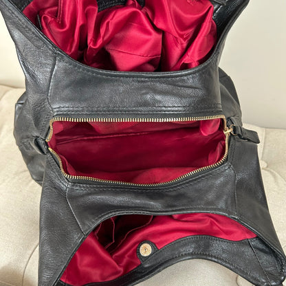 Coach Maggie Black Leather 3 Compartment Shoulder Bag B1168-16503