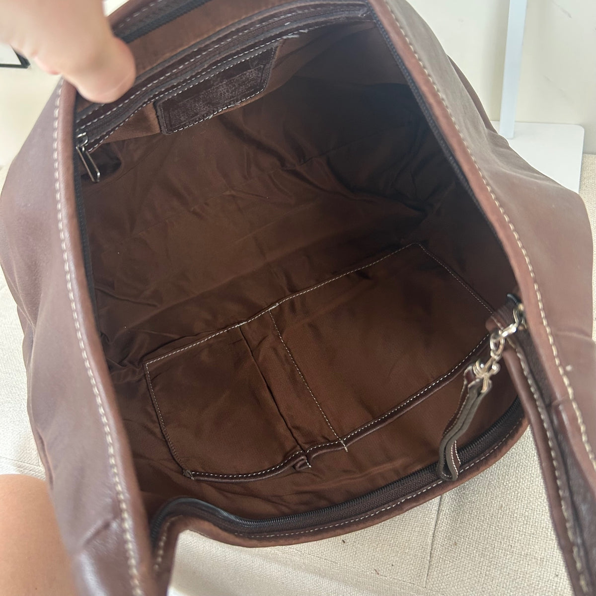 Vintage Brown Leather Ergo Shoulder Bag