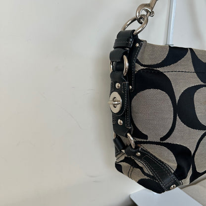 Coach Black Monogram Carly Shoulder Bag G0826-12871