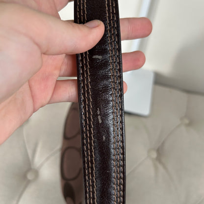 Coach Chocolate Brown Monogram Mini Zoe Shoulder Bag H0826-41856