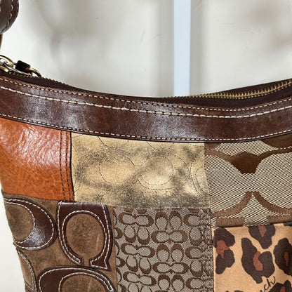 Coach Brown Patchwork Crossbody Convertible Shoulder Bag F0893-F12840