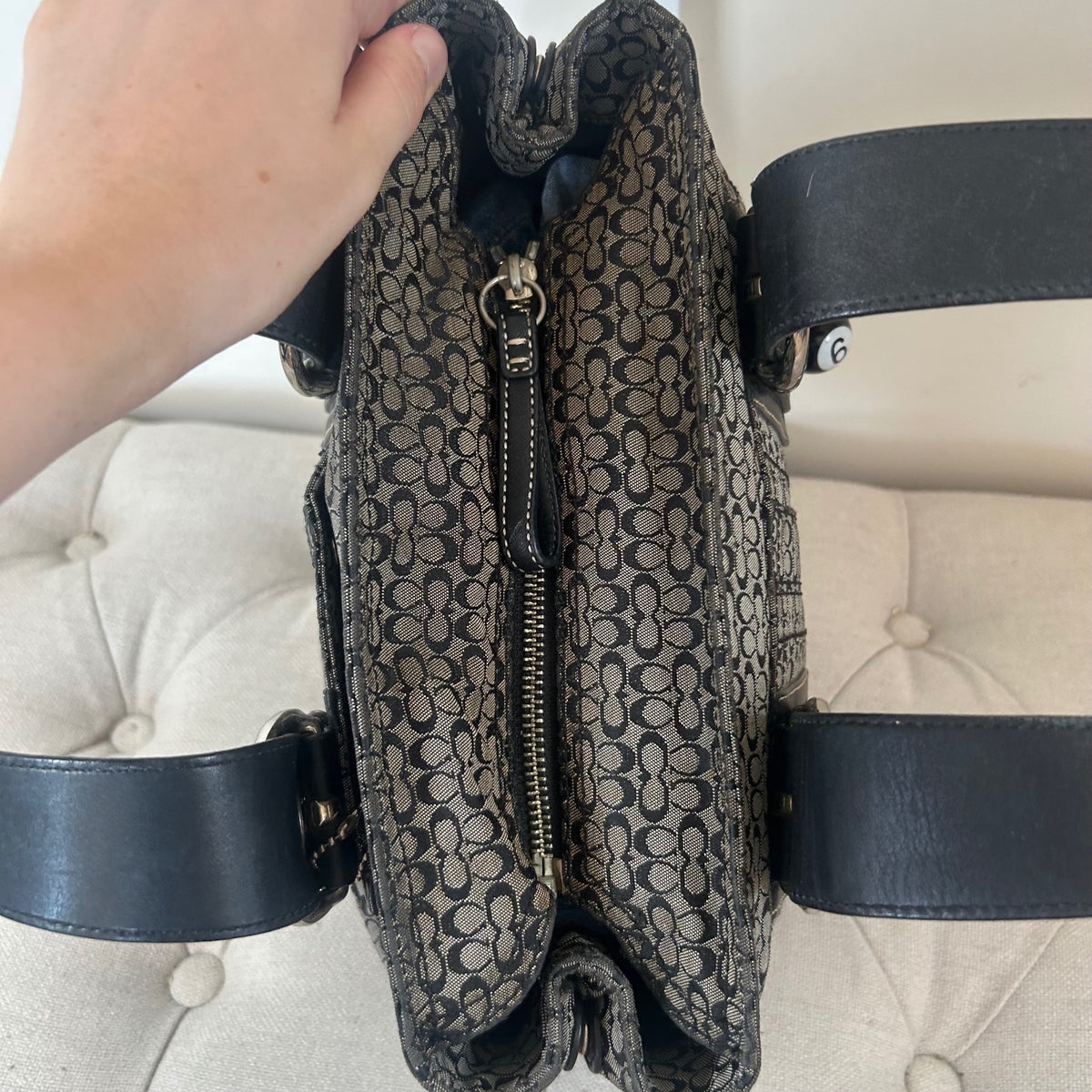 Coach Black Monogram Soho Tote Shoulder Bag M0778-F10927