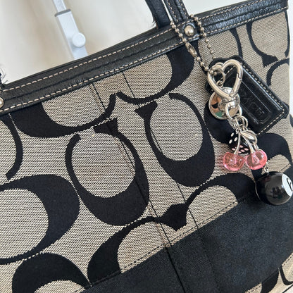 Coach Black Monogram Tote Shoulder Bag C1094-F13548