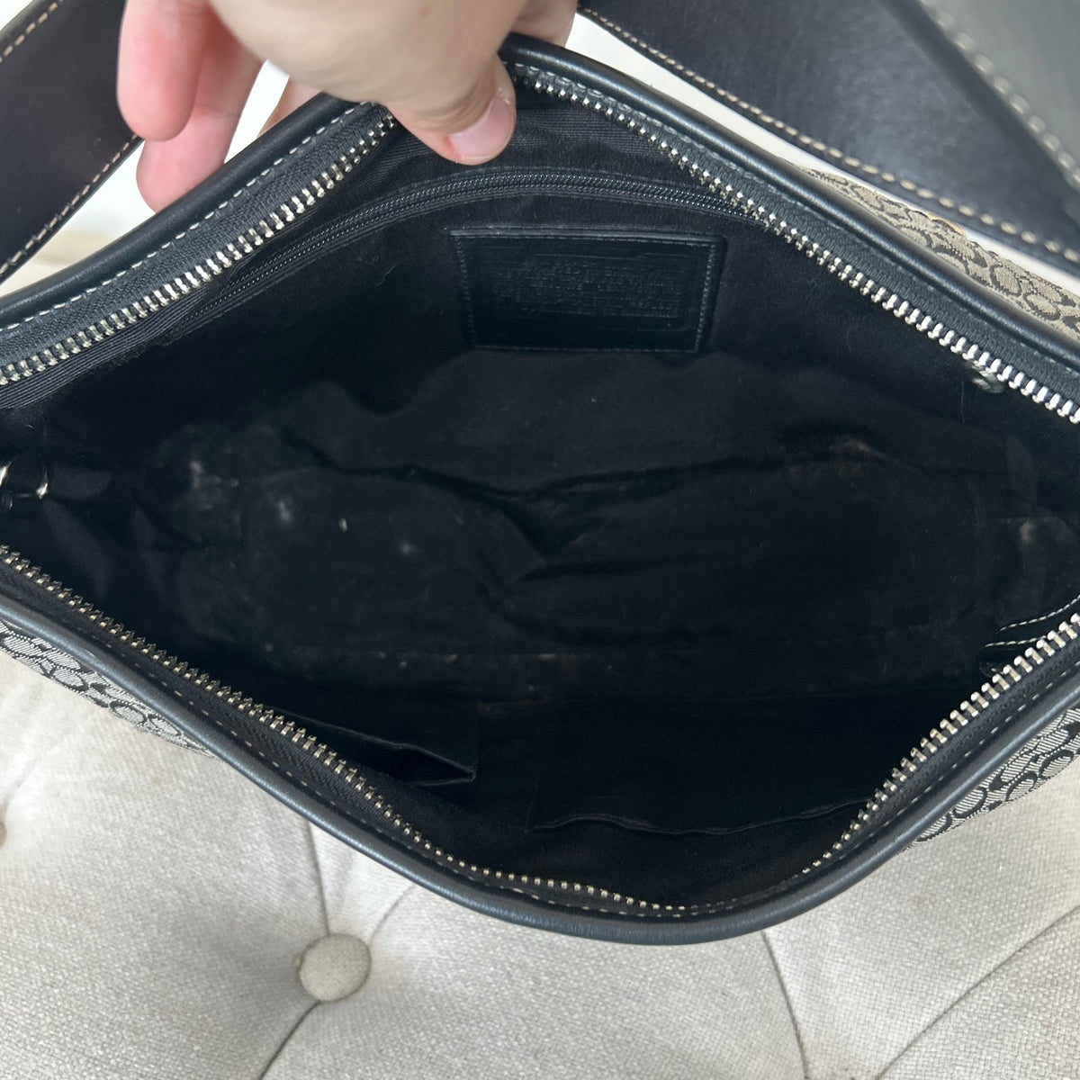 Coach Black Monogram Convertible Shoulder Bag M0793-F10945