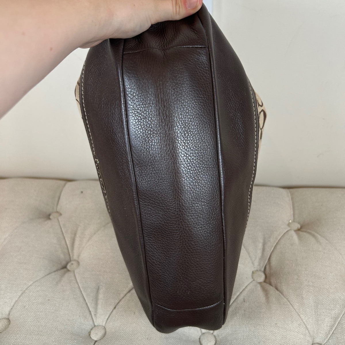 Coach Brown Monogram & Leather Shoulder Bag C1492-F23279