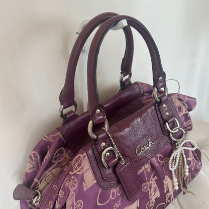 Coach Ashley Purple Horse & Carriage Shoulder Bag G1077-F15653