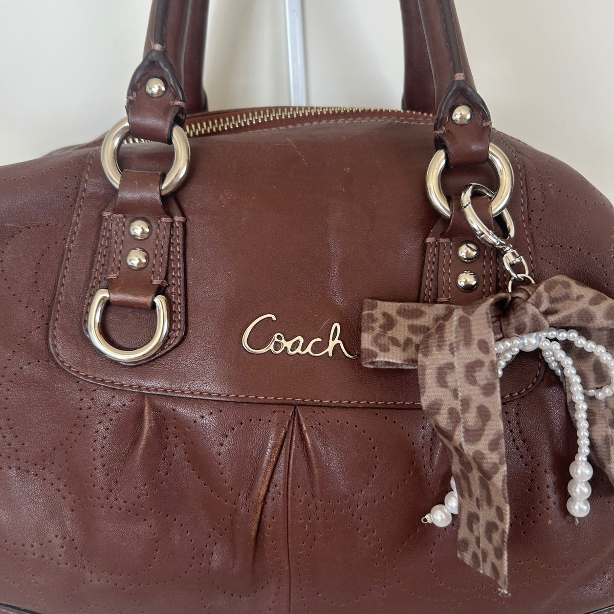 Coach Brown Leather Ashley Convertible Shoulder Bag C1182-F17130