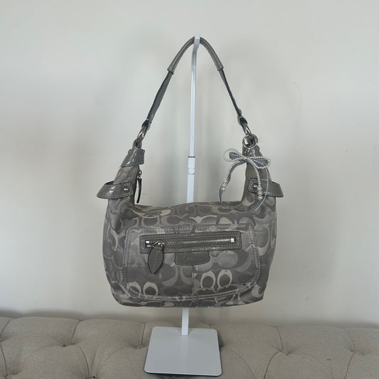 Coach Grey Optic Monogram Shoulder Bag D1063-F15654