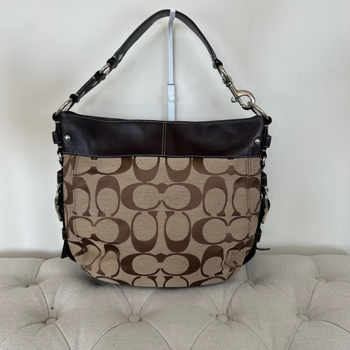 Coach Brown Monogram Large Zoe Shoulder Bag K0932-F12674