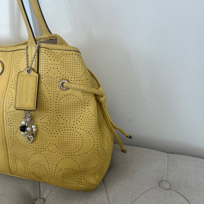 Coach Yellow Monogram Leather 3 Compartment Shoulder Bag A1382-F21938