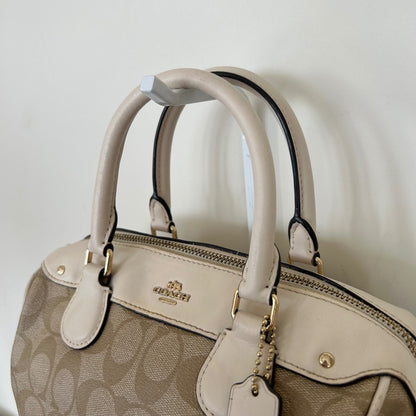 Coach Rowan Beige Mini Shoulder Bag Handbag Purse Gold Hardware H1780-F58312