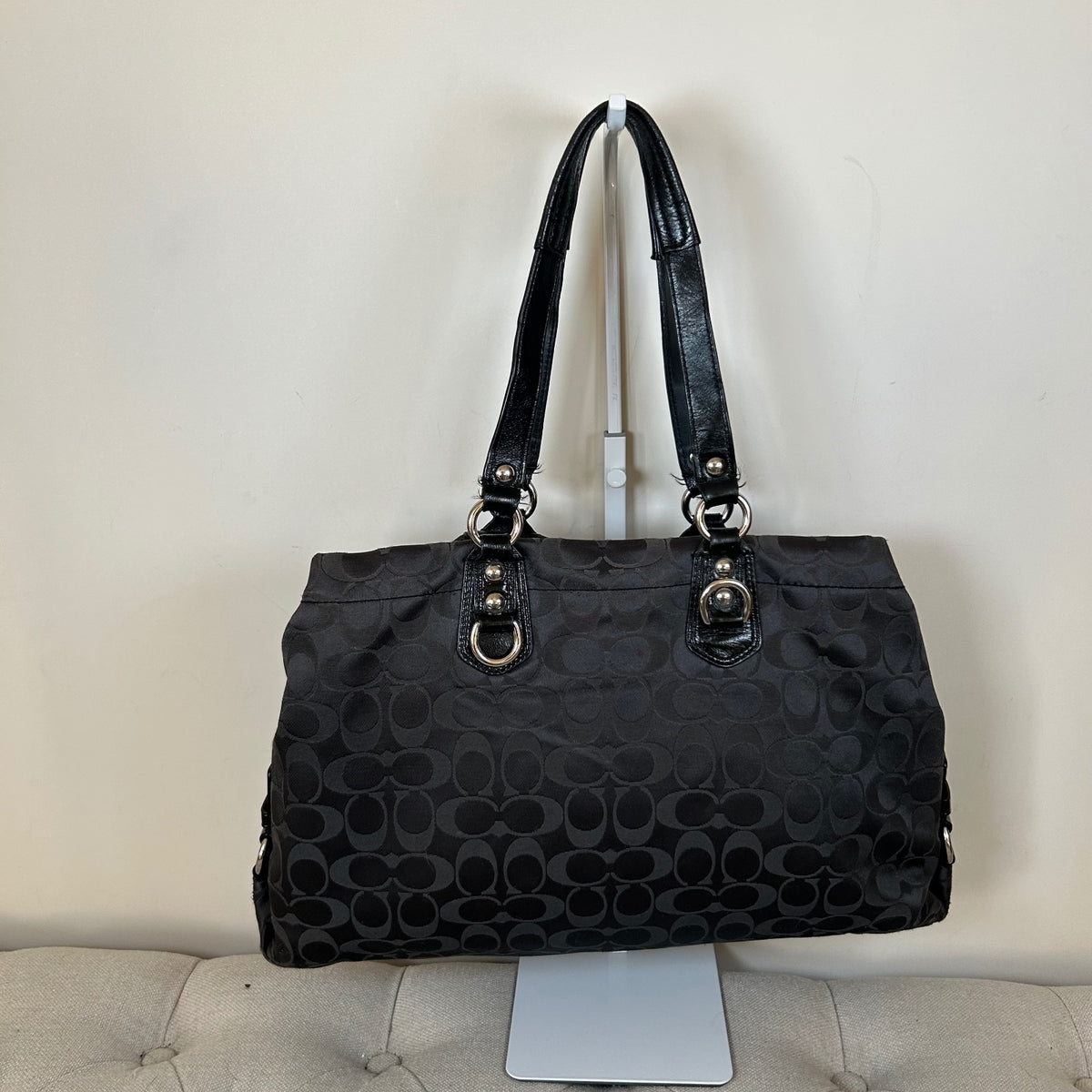 Coach Ashley Black Monogram 3 Compartment Shoulder Bag D1259-F15510