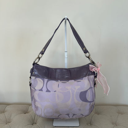 Coach Purple Optic Monogram Zoe Shoulder Bag L0967-F14711