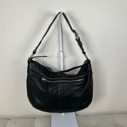 Coach Black Leather Half Moon Shoulder Bag J0917-F13730