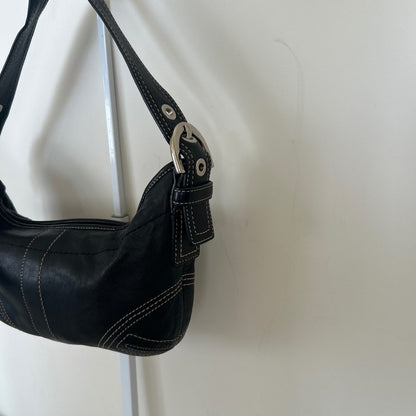 Coach Soho Black Leather Hobo Shoulder Bag Handbag Purse Y2K F05S-8A01