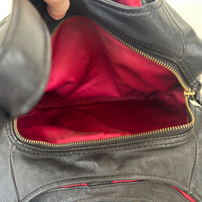 Coach Black Leather Maggie 3 Compartment Shoulder Bag B1168-16503
